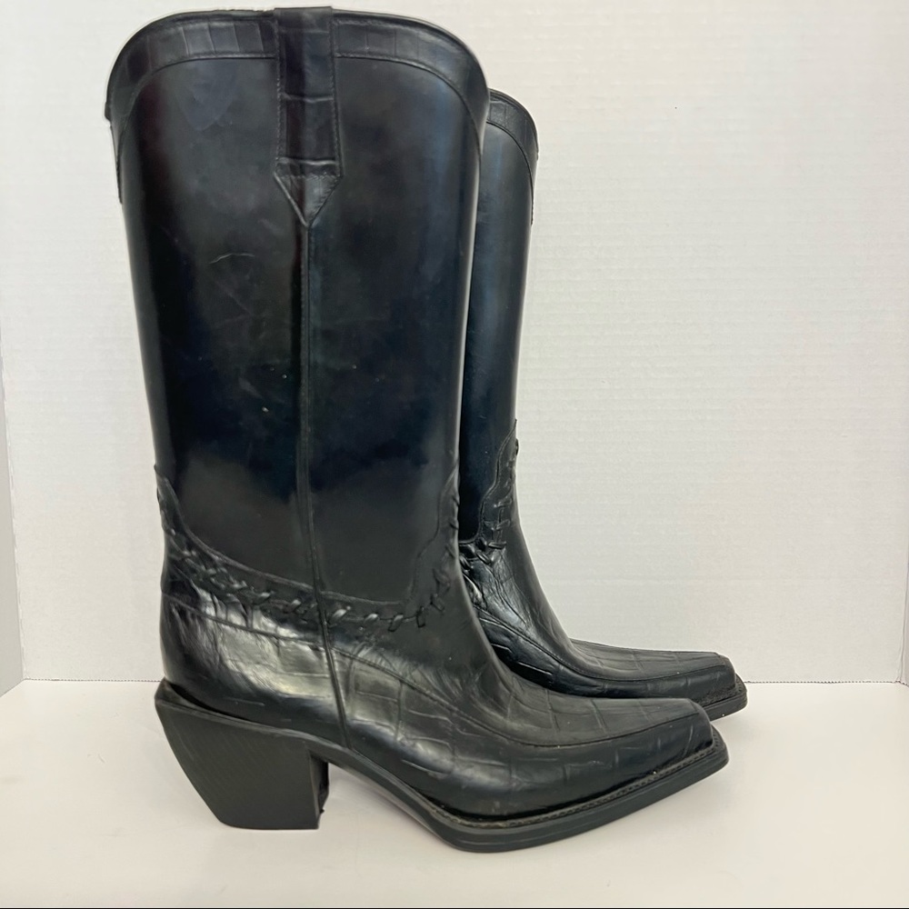 Donald J Pliner Black Cowboy Rain boots size 8